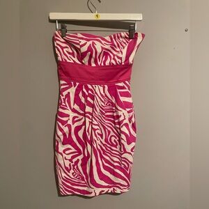 Zebra‎ Pink Strapless Dress Size Xs